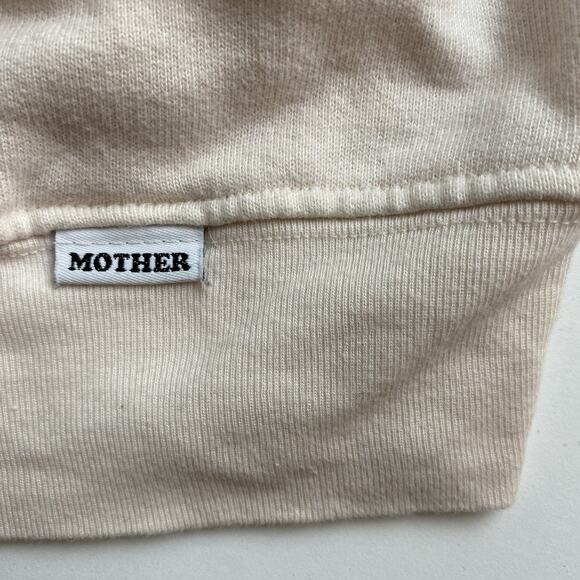 MOTHER THE BIGGIE CONCERT Sweatshirt Womens Cream Pink Size‎ Large Crew Neck - Picture 4 of 13